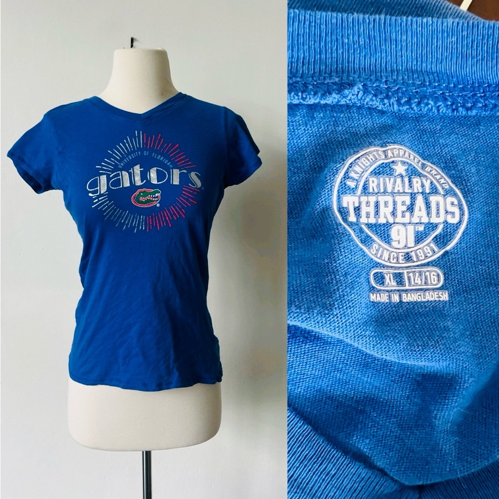 Girls Gators Blue V Neck Shirt Size XL 14/16